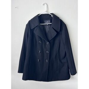 London Fog Black Pea Coat Women's Size XXL